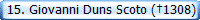  15. Giovanni Duns Scoto (�1308)